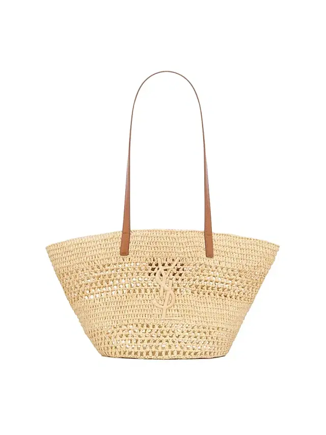 Saint Laurent Women's Panier  Tote Bag in Raffia - Natural