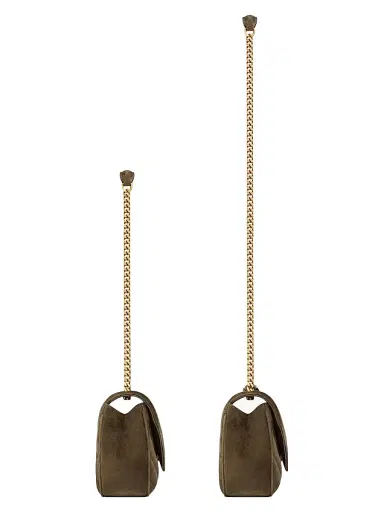 Saint Laurent Women's Loulou Small in Matelassé Suede Shoulder Bag - Light Musk | Thumbnail 5 Saint Laurent Women's Loulou Small in Matelassé Suede Shoulder Bag - Light Musk | Thumbnail 5