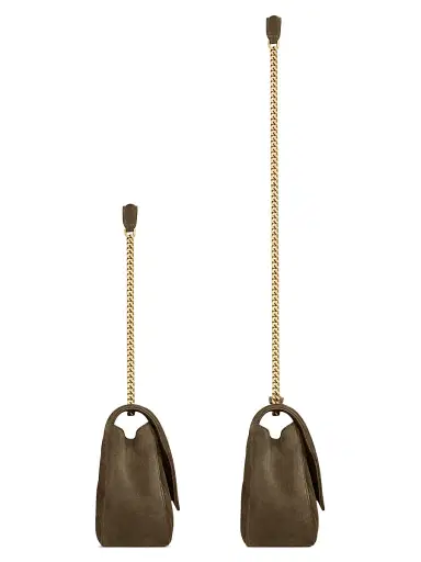 Saint Laurent Women's Loulou Medium in Matelassé Suede Shoulder Bag - Light Musk | Thumbnail 3 Saint Laurent Women's Loulou Medium in Matelassé Suede Shoulder Bag - Light Musk | Thumbnail 3