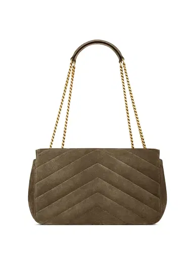 Saint Laurent Women's Loulou Medium in Matelassé Suede Shoulder Bag - Light Musk | Thumbnail 6 Saint Laurent Women's Loulou Medium in Matelassé Suede Shoulder Bag - Light Musk | Thumbnail 6