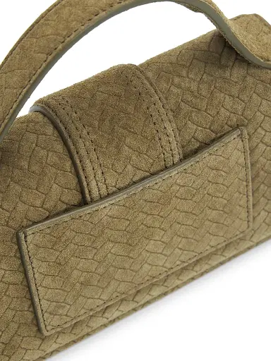 Jacquemus Women's Le Bambino Woven Suede Top Handle Bag - Khaki | Thumbnail 7
