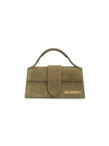 Jacquemus Women's Le Bambino Woven Suede Top Handle Bag - Khaki | Thumbnail 1