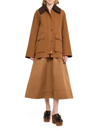 Ganni Women's Heavy Twill Jacket - Cinnamon Swirl - Size Large | Thumbnail 2 Ganni Women's Heavy Twill Jacket - Cinnamon Swirl - Size Large | Thumbnail 2
