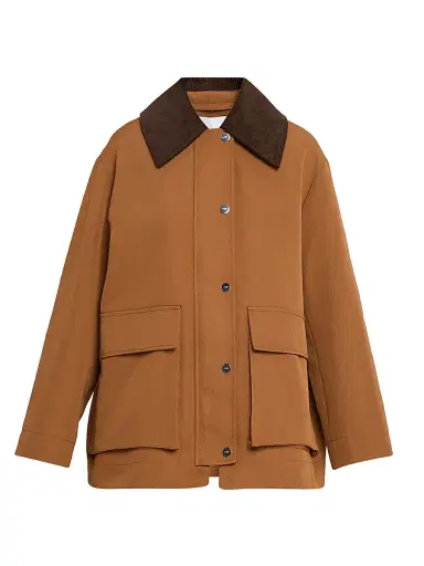 Ganni Women's Heavy Twill Jacket - Cinnamon Swirl - Size Large | Thumbnail 1 Ganni Women's Heavy Twill Jacket - Cinnamon Swirl - Size Large | Thumbnail 1