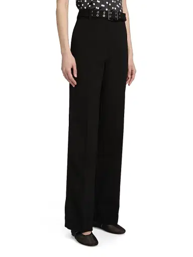 Ganni Women's Bonded Crepe Belted Pants | Thumbnail 4 Ganni Women's Bonded Crepe Belted Pants | Thumbnail 4