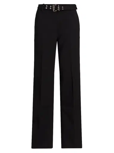 Ganni Women's Bonded Crepe Belted Pants | Thumbnail 1 Ganni Women's Bonded Crepe Belted Pants | Thumbnail 1