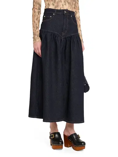 Ganni Women's Stretch Denim Maxi Skirt - Rinse - Size 14 | Thumbnail 3 Ganni Women's Stretch Denim Maxi Skirt - Rinse - Size 14 | Thumbnail 3