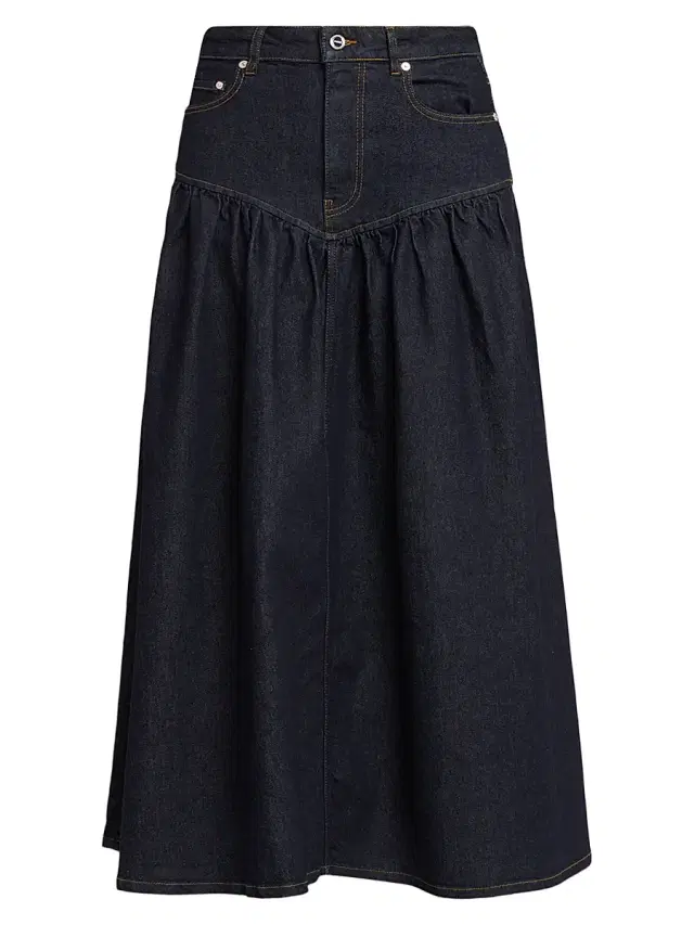 Ganni Women's Stretch Denim Maxi Skirt - Rinse