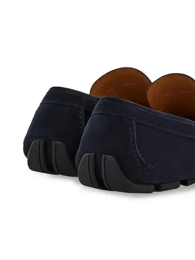 Ferragamo Men's Nubuck Gancini Driver Loafers - Navy - Size 13 | Thumbnail 4 Ferragamo Men's Nubuck Gancini Driver Loafers - Navy - Size 13 | Thumbnail 4