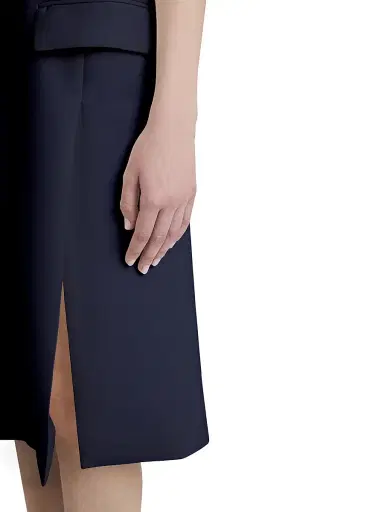 Ferragamo Women's Wool Sheath Midi-Dress - New Navy - Size 12 | Thumbnail 5