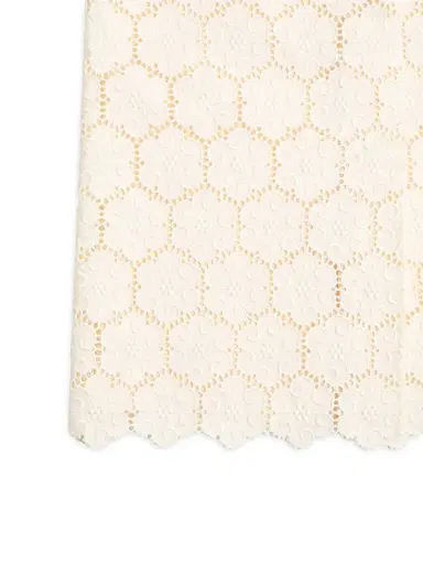 Valentino Garavani Women's Cotton Skirt with Fleur Jour - Latte - Size 8 | Thumbnail 6