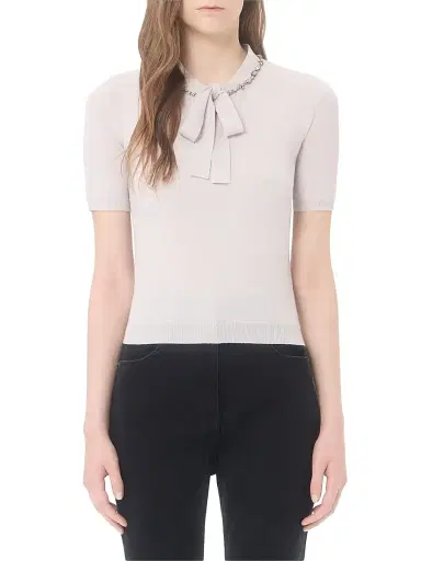 Valentino Garavani Women's Embroidered Wool Sweater - Lilac - Size XL | Thumbnail 3