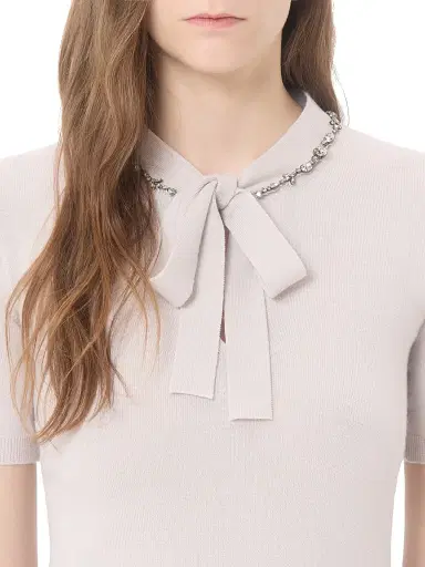 Valentino Garavani Women's Embroidered Wool Sweater - Lilac - Size XL | Thumbnail 6