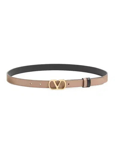Valentino Garavani Women's VLogo Signature Reversible Shiny Calfskin Belt | Thumbnail 4