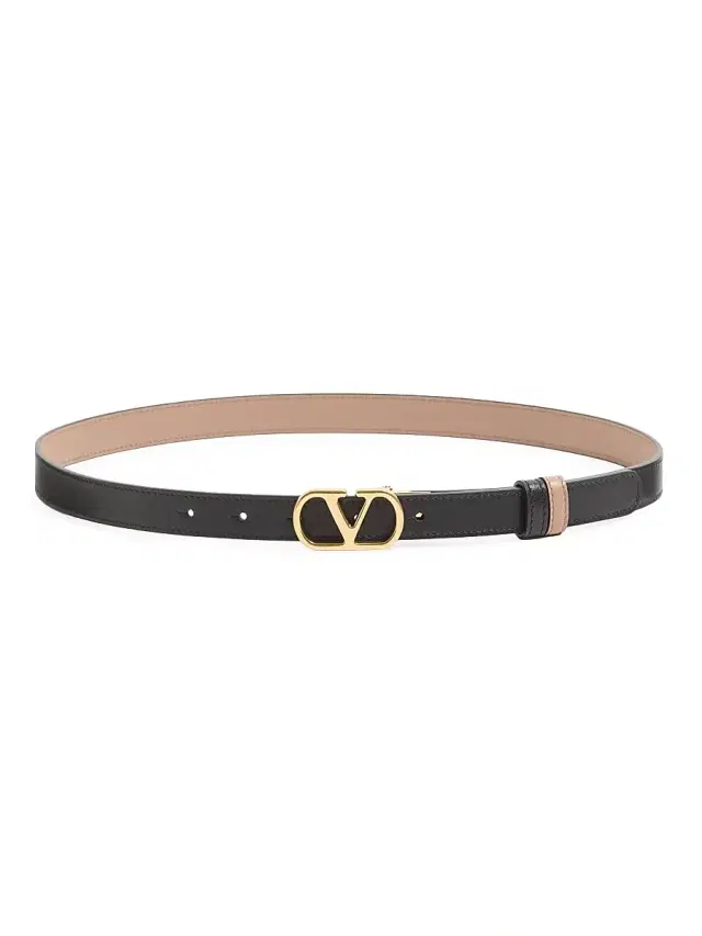 Valentino Garavani Women's VLogo Signature Reversible Shiny Calfskin Belt - Black Beige