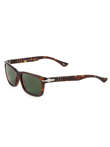 PERSOL Men's 55MM Havana Rectangular Sunglasses | Thumbnail 2 PERSOL Men's 55MM Havana Rectangular Sunglasses | Thumbnail 2