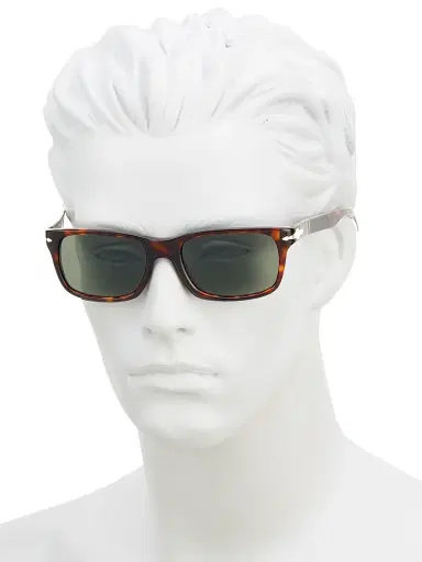 PERSOL Men's 55MM Havana Rectangular Sunglasses | Thumbnail 4 PERSOL Men's 55MM Havana Rectangular Sunglasses | Thumbnail 4