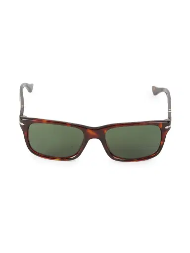 PERSOL Men's 55MM Havana Rectangular Sunglasses | Thumbnail 1 PERSOL Men's 55MM Havana Rectangular Sunglasses | Thumbnail 1