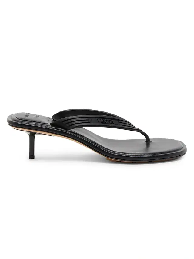 Bottega Veneta Women's Sampieri Kitten-Heel Sandals - Black