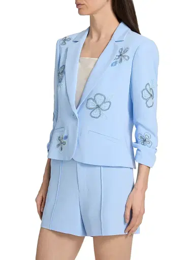 Cinq à Sept Women's Khloe Beaded Flowers Le Petit Blazer | Thumbnail 4