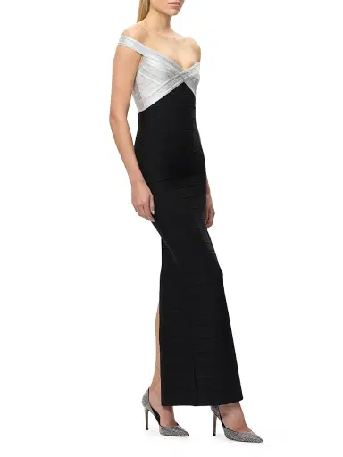 Hervé Léger Women's The Bonnie Off-the-Shoulder Gown | Thumbnail 4 Hervé Léger Women's The Bonnie Off-the-Shoulder Gown | Thumbnail 4