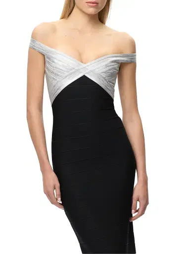 Hervé Léger Women's The Bonnie Off-the-Shoulder Gown | Thumbnail 8 Hervé Léger Women's The Bonnie Off-the-Shoulder Gown | Thumbnail 8