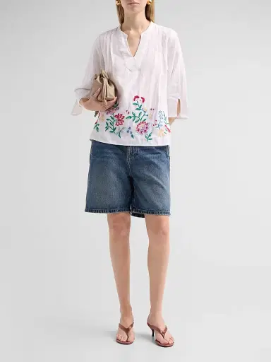 Johnny Was Women's Sloane Embroidered Linen Blouse - White - Size XL | Thumbnail 2 Johnny Was Women's Sloane Embroidered Linen Blouse - White - Size XL | Thumbnail 2