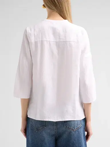Johnny Was Women's Sloane Embroidered Linen Blouse - White - Size XL | Thumbnail 3 Johnny Was Women's Sloane Embroidered Linen Blouse - White - Size XL | Thumbnail 3