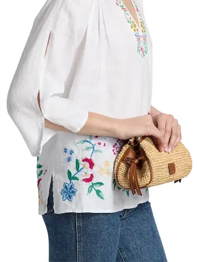 Johnny Was Women's Sloane Embroidered Linen Blouse - White - Size XL | Thumbnail 6 Johnny Was Women's Sloane Embroidered Linen Blouse - White - Size XL | Thumbnail 6