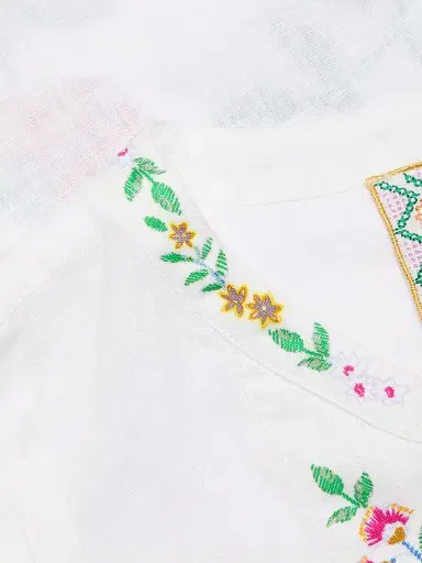 Johnny Was Women's Sloane Embroidered Linen Blouse - White - Size XL | Thumbnail 7 Johnny Was Women's Sloane Embroidered Linen Blouse - White - Size XL | Thumbnail 7