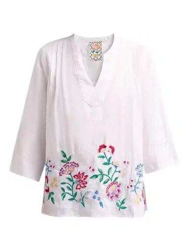 Johnny Was Women's Sloane Embroidered Linen Blouse - White - Size XL | Thumbnail 1 Johnny Was Women's Sloane Embroidered Linen Blouse - White - Size XL | Thumbnail 1