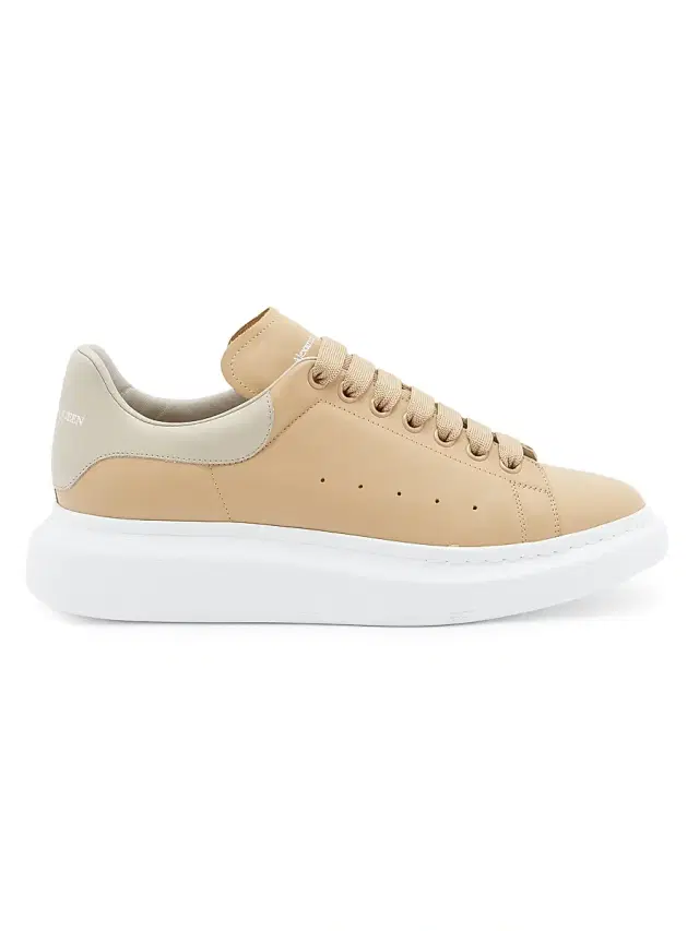 McQueen Men's Oversized Colorblocked Leather Low-Top Sneakers - Sand Stone