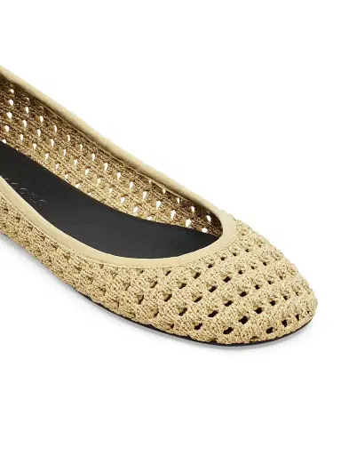 Marc Jacobs Women's The Crochet Lace-Up Ballerina Flats - Champagne - Size 5 | Thumbnail 6