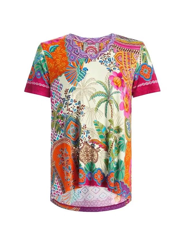 Johnny Was Women's The Janie Printed V-Neck T-Shirt - Avelar