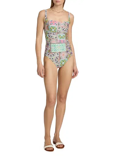 Johnny Was Women's Marilyn Lanthe Print Ruched One-Piece Swimsuit - Lanthe - Size XL | Thumbnail 2 Johnny Was Women's Marilyn Lanthe Print Ruched One-Piece Swimsuit - Lanthe - Size XL | Thumbnail 2
