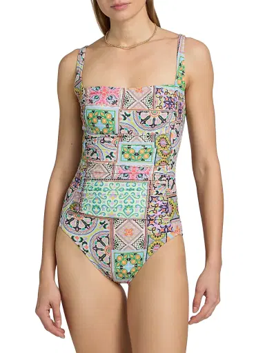 Johnny Was Women's Marilyn Lanthe Print Ruched One-Piece Swimsuit - Lanthe - Size XL | Thumbnail 3 Johnny Was Women's Marilyn Lanthe Print Ruched One-Piece Swimsuit - Lanthe - Size XL | Thumbnail 3