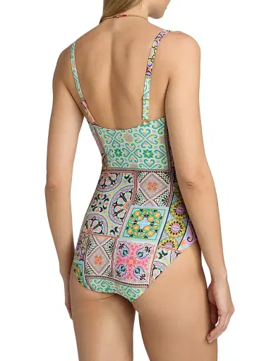 Johnny Was Women's Marilyn Lanthe Print Ruched One-Piece Swimsuit - Lanthe - Size XL | Thumbnail 4 Johnny Was Women's Marilyn Lanthe Print Ruched One-Piece Swimsuit - Lanthe - Size XL | Thumbnail 4