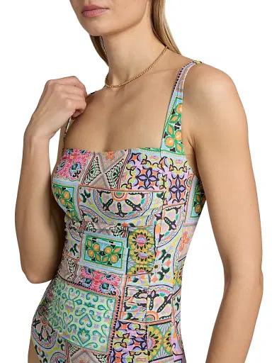 Johnny Was Women's Marilyn Lanthe Print Ruched One-Piece Swimsuit - Lanthe - Size XL | Thumbnail 5 Johnny Was Women's Marilyn Lanthe Print Ruched One-Piece Swimsuit - Lanthe - Size XL | Thumbnail 5