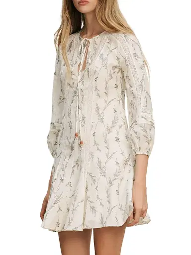 Veronica Beard Women's Dominick Printed Cotton-Silk A-Line Minidress - Dove Multi - Size 16 | Thumbnail 3 Veronica Beard Women's Dominick Printed Cotton-Silk A-Line Minidress - Dove Multi - Size 16 | Thumbnail 3