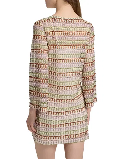 Veronica Beard Women's Novien Striped Woven Minidress - Deep Ochre Dove - Size XL | Thumbnail 5