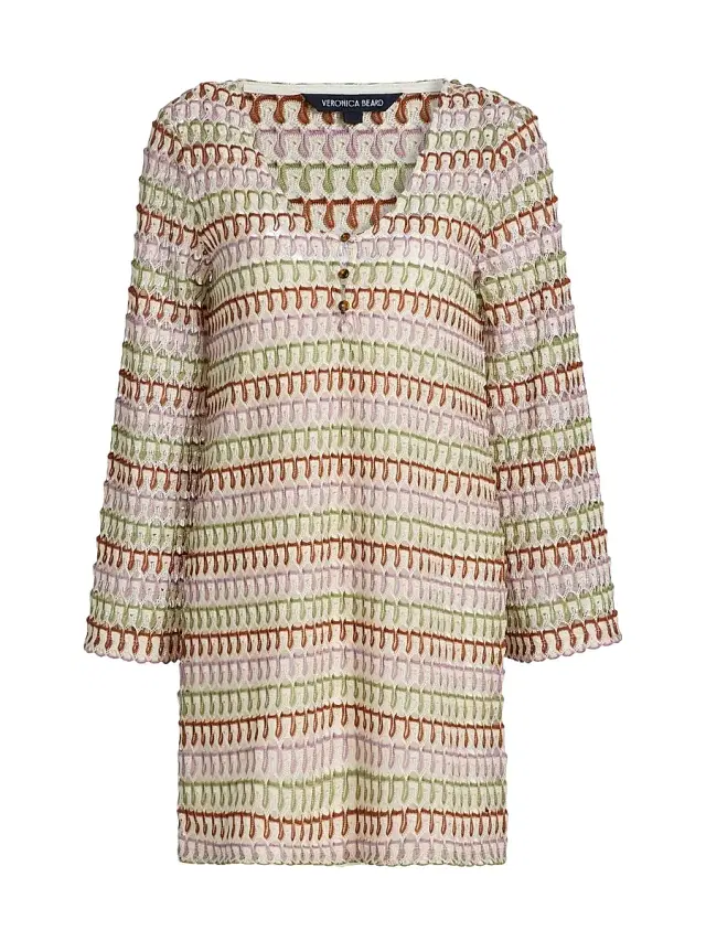 Veronica Beard Women's Novien Striped Woven Minidress - Deep Ochre Dove
