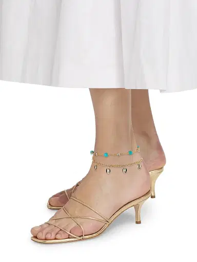Ramy Brook Women's Arianna Goldtone, Turquoise & Cubic Zirconia Anklet - Turquoise Multi | Thumbnail 2