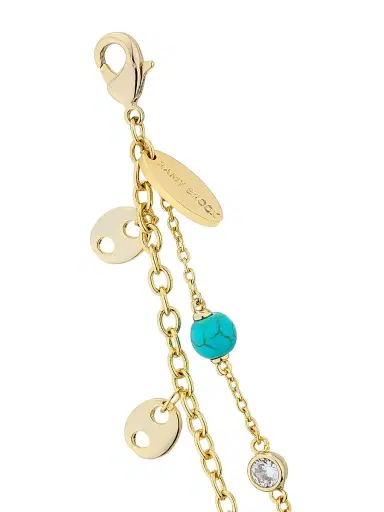 Ramy Brook Women's Arianna Goldtone, Turquoise & Cubic Zirconia Anklet - Turquoise Multi | Thumbnail 3