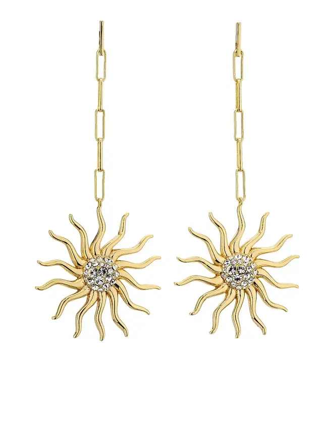 Women's Serra Goldtone & Cubic Zirconia Sun Drop Earrings - Gold
