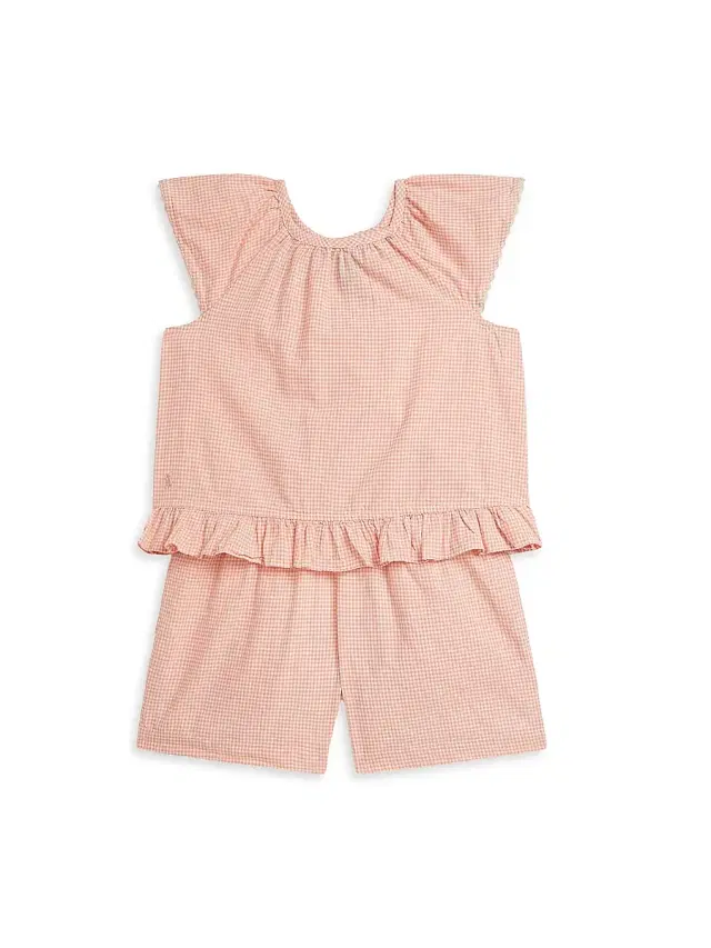 Polo Ralph Lauren Little Girl's Gingham Cotton Top & Shorts Set - Pink