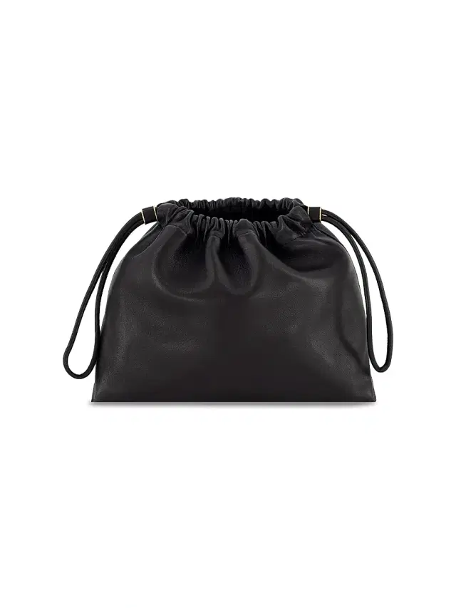 Vince Women's Sarai Leather Drawstring Crossbody Bag - Black