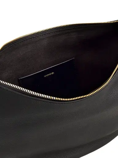 Vince Women's Eris Small Pebble Leather Hobo Bag - Black | Thumbnail 3