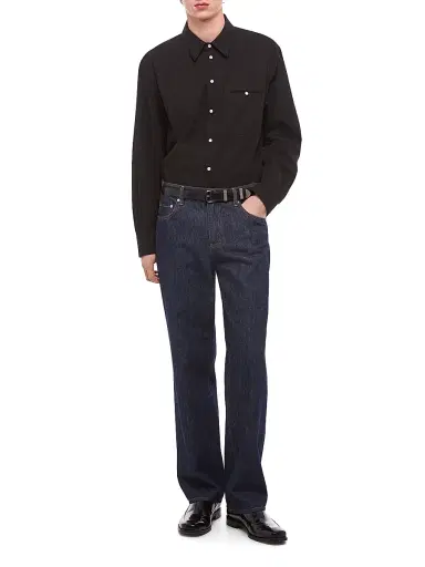 Helmut Lang Men's Mid-Rise Slim-Fit Straight-Leg Jeans - Rinsed Indigo - Size 38 | Thumbnail 2 Helmut Lang Men's Mid-Rise Slim-Fit Straight-Leg Jeans - Rinsed Indigo - Size 38 | Thumbnail 2