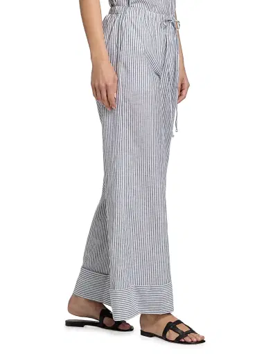 Kobi Halperin Women's Callie Embroidered Striped Pants - Black White - Size XL | Thumbnail 4 Kobi Halperin Women's Callie Embroidered Striped Pants - Black White - Size XL | Thumbnail 4