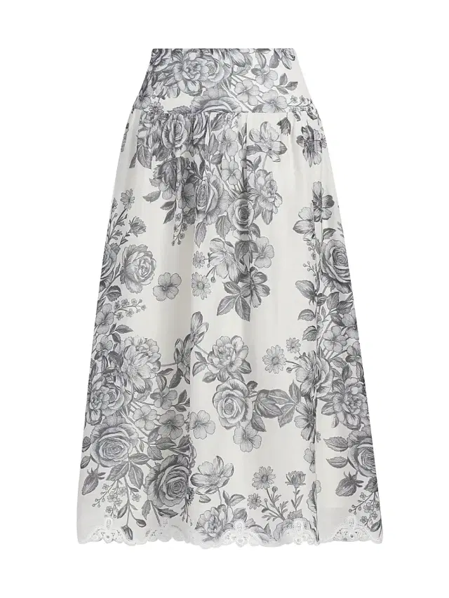 Kobi Halperin Women's Lidia Floral Lace-Trim Midi-Skirt -  Multi